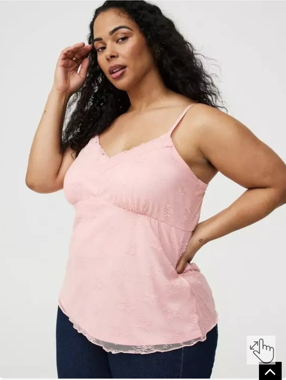 Flirty Pink Lace Trim Cami Tank Top